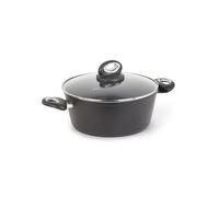 Sitram - Faitout Et Couvercle Granité Aluminium Et Verre Ø24 Cm - Noir