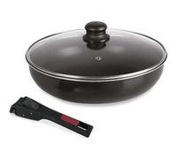 Sitram Sauteuse Agile 28 cm antiadhésive sans PFOA Manche amovible clipsable Couvercle verre 3L Noir