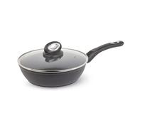 Sitram - Sauteuse Et Couvercle Granitã© Aluminium Et Verre Ã24 Cm - Noir