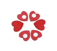 Sitrda 100 pcs Rouge cœurs en bois Stickers DIY Scrapbooking Accessoires Décorations de Noël Décorations pour fête de mariage Artisanat Fabrication de cartes
