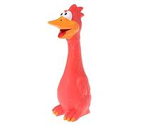 Sitrda Jouet couineur en latex de caoutchouc avec poulet qui couine pour chien Rouge