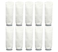 Sitrda Lot de 10 sacs filtrants blancs de 200 microns en polypropylène + polypropylène polyester pour aquarium, carter marin, chaussettes pré-filtrantes avec filtration mécanique de 10,2 cm de