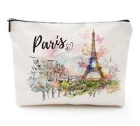 Sitsink Souvenirs de Paris essentiels de voyage - Tour Eiffel Souvenirs de France, Cadeaux de Paris pour femme Petite trousse de maquillage pour sac à main, petite trousse de maquillage pour filles,
