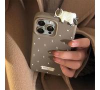 Sitthyw Compatible avec Coque iPhone 14 Pro Max Étui en Silicone Chat 3D Souple Housse à Point de Vague Aesthetic Mode pour Femme Fille Stéréoscopique Kitty Design Antichoc Protection Cover, Marron