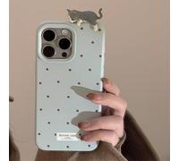 Sitthyw Compatible avec Coque iPhone 15 Pro Étui en Silicone Chat 3D Souple Housse à Point de Vague Aesthetic Mode pour Femme Fille Stéréoscopique Kitty Design Antichoc Protection Cover, Marron