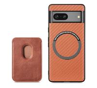 Sitthyw Coque pour Google Pixel 6 Coque Ultra Mince Cuir Housse Compatible MagSafe avec Fente Carte (Amovible) Étui de Protection Magnétique Antichoc Case Anti Rayures TPU Bumper Cover, Marron