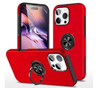 Sitthyw Coque pour iPhone 11 avec Anneau Rotation à 360° Coque Magnétique Support Invisibles Housse Protection Étui Antichoc Bumper TPU Cadre Ultra Fine Finition Mat Dure Cover, Rouge