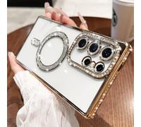 Sitthyw Coque pour Samsung Galaxy S26 Transparent à Paillettes Diamant Glitter Housse Compatible avec MagSafe Bling Luxe Filles Camera Protection TPU Flexible Anti-Rayures Antichoc Case, Or