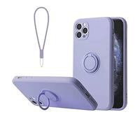 Sitthyw iPhone 13 Pro Max Coque avec Anneau Support à 360°& Silicone Bracelet étui Protection Housse Ring Stand Antichoc Bague de Voiture magnétiques Case Cover pour iPhone 13 Pro Max, Violet