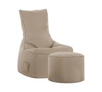 SITTING POINT Pouf poire (avec repose-pied, kaki)