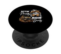 Sitting Pretty Riding Dirty UTV SXS, Tout-Terrain, côte à côte PopSockets PopGrip Adhésif