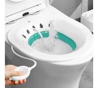 Sitzbad pour la toilette avec chasse d'eau - Ensemble bidet pour toilette - Baignoire de siège pliable pour les hémorroïdes, les soins de post-partum, les femmes enceintes et les personnes âgées