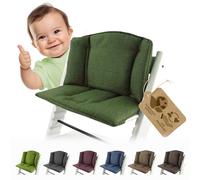 Sitzkissen Housse de Rechange Housse de Coussin Ensemble de Coussins Chargeur de Siège Compatible avec Stokke Tripp Trapp pour Chaise Haute Haute Chaise Haute Mod1 (Vert Foncé Chiné)