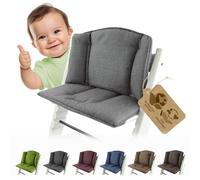 Sitzkissen Housse de Rechange Housse de Coussin Ensemble de Coussins Compatible avec Stokke Tripp Trapp pour Chaise Haute Haute Chaise Haute Mod1 (Gris Clair Chiné)