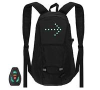 SIUKE Clignotant à LED Pack de vélo 15L Sac à Dos LED avec indicateur de Direction Sac de lumière de sécurité Rechargeable USB Sac à Dos de vélo étanche Télécommande sans Fil Sac de vélo Gilet de