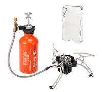 SIUKE Réchaud à mazout multi-combustible de camping avec bouteille de carburant de 500 ml et pare-brise 9 plaques pour alcool diesel