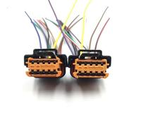 Siuku connecteur Voiture Connecteur De Phare Avant 10 Broches Compatible avec Citroen 2 Pièces Adaptateur De Prise avec Câble en Queue De Cochon 98788-1201