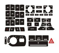 Siuku DéCoration de Voiture Compatible avec Audi pour A3 8P 2004-2008 Radio ESP Bouton de Phare Autocollants de Réparation Bouton Usé Interrupteur Autocollants Intérieurs Décoration Style de Voiture