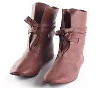 SIULAS Bottes de Cosplay médiévales - 1 Paire de Chaussures médiévales Bottes en Cuir rétro PU - Bottes de Chevalier en Cuir PU Steampunk,Marron,49