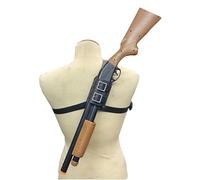 SIULAS Médiéval Shotgun Holster Vintage en Plein Air Unisexe Médiéval Crossbody Poitrine Pistolet Titulaire pour Chevalier Assassin Guerrier Pirate Costume Cosplay,Noir,Life siz
