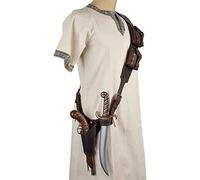SIULAS Rétro Gun Holster - Ceinture d'épée médiévale - Réglable Taille Gaine Grenouille Titulaire Faux Cuir Pistolet Titulaire,Jaune,Life Size