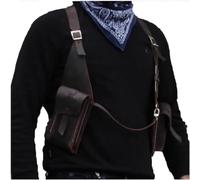 SIULAS Sac sous Arme en Cuir PU - Poche de Portefeuille Holster Double Holster en Cuir Vintage - Portefeuille de téléphonie antivol caché réglable,Natural,Life Size