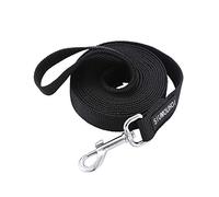 Siumouhoi Laisse de Dressage en Nylon Solide et Durable, Corde de Traction de 2,5 cm de Large, 1,8 m de Long, pour Chiens de Petite et Moyenne Taille (Noir, 1,8 m)