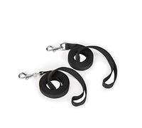 Siumouhoi - Laisse de dressage pour chien en nylon résistante et durable, corde de traction de 1,6 cm de large, 1,8 m de long, pour chiens et chats de petite et moyenne taille (Noir, 1,6 cm x 1,8 m)