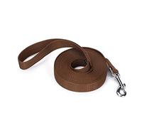 Siumouhoi Laisse de dressage pour chien en nylon solide et durable, corde de traction de 2,5 cm de large, 1,8 m, 3 m, 4,6 m de long, pour chiens de petite et moyenne taille (marron, 4,6 m)