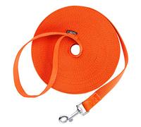 Siumouhoi Laisse Extra Longue pour Chien/Chiot avec Inscription « Souvenir » pour Dresser Un Rappel - 38 m - 20 m - 30 m - 40 m - 50 m - Noir/Orange/Violet - Laisse de Dressage pour Chiot
