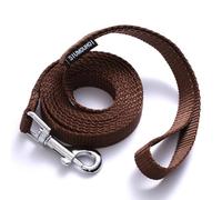 Siumouhoi Laisse pour chiot de 1,8 m, solide de style traditionnel avec crochet facile à utiliser, idéale pour les chiens de petite, moyenne et grande taille (marron, 1,6 cm x 1,8 m)