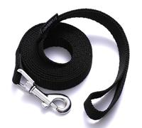 Siumouhoi Laisse pour chiot de 1,8 m, solide de style traditionnel avec crochet facile à utiliser, idéale pour les chiens de petite, moyenne et grande taille (noir, 1,6 cm x 1,8 m)