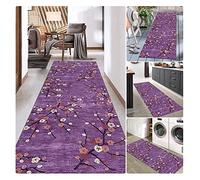 Siunwdiy 3D Fleur Tapis de Couloir Moderne Tapis de Couloir Tapis Cuisine antidérapant,Tapis Couloir Long antiderapant Tapis (100x150cm, Mauve)
