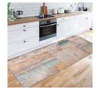Siunwdiy Antidérapant Tapis de Couloir Passage Marron Clair Style Abstrait, Tapis Long 60X150CM Polyester Lavable pour Couloir, Entrée Étroite Salon Runner Rug Moderne Tapis