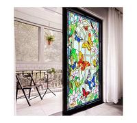 Siunwdiy Auto-Vie privée adhésif Film, Film vitrail Film décoratif Film de Verre givré Opaque à Porte coulissante en Verre de Bureau, Chambre, Salle de Bains,70x120cm