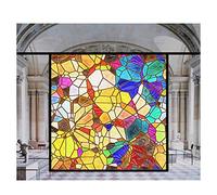 Siunwdiy Autocollant De Fenêtre Vitrail Film Couleur Fenêtre Église Verre Électrostatique Givré Autocollant, Dépoli Intimité Opaque Autocollant De Fenêtre,B,60x120cm(24"x47")