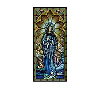Siunwdiy Autocollant réutilisable fenêtre en Verre Teint Saint,PVC jésus Static Window Film Aucune Colle Amovible Vitrail DecalWall Sticker,B,30x120cm(12"x47")