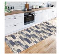 Siunwdiy Beige Gris-Bleu Tapis de Porte Paillasson d'Entree Interieur，Tapis de Passage Couloir 40 x 220cm Antidérapant Tapis de Cuisine Devant Evier Lavable Tapis Couloir Vintage pour Salon
