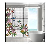 Siunwdiy Fensteraufkleber,Selbsthaftend Sichtschutzfolie,Bunt Fensterfolie Milchglasfolie Privatsphäre, Für Zu Hause Badezimmer Wohnzimmer Dekorativ - vignes,C,60x180cm