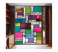 Siunwdiy Film De Fenêtre Anti-UV Stickers Vitraux D'Église,Film De Fenêtre Adhésif Statique Décor Intimité Verre Dépoli Autocollant De,Film Autocollant Opaque Film De Vitrail,F,40x100cm