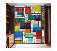 Siunwdiy Film De Fenêtre Anti-UV Stickers Vitraux D'Église,Film De Fenêtre Adhésif Statique Décor Intimité Verre Dépoli Autocollant De,Film Autocollant Opaque Film De Vitrail,E,90X200cm