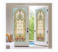 Siunwdiy Film De Fenêtre De Confidentialité Film De Vitrail,Film Occultant Fenêtre, Film Fenetre Anti Regard pour Bureau Maison Window Film Plante,J,45x120cm(18x47inch)