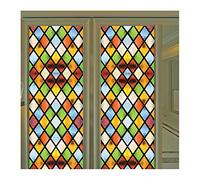 Siunwdiy Film de Fenêtre Vitraux Confidentialité Décoratif, Mosaïque Art Verre Sticker Opaque Autocollant Auto-adhésif pour l'Église Accueil, I, 40x120cm (16"x47")