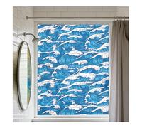 Siunwdiy Film Décoratif d'Intimité Style Décoratif Moderne Motif Ondulé Adhésif Statique Fini Dépoli Bloque Les UV pour Portes et Fenêtres de Toutes Les Pièces,H45,70x120cm