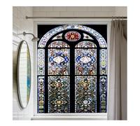 Siunwdiy Film Décoratif d'Intimité Style Féerique Motif Patchwork de Sirènes Adhésif Statique Fini Dépoli Bloque Les UV pour Portes et Fenêtres de Toutes Les Pièces,C44,40x100cm