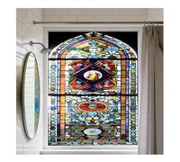 Siunwdiy Film Décoratif d'Intimité Style Féerique Motif Patchwork de Sirènes Adhésif Statique Fini Dépoli Bloque Les UV pour Portes et Fenêtres de Toutes Les Pièces,G44,30x100cm