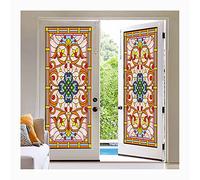 Siunwdiy Film Vitrail Occultant pour Fenêtre Salle de Bain, Intimité Autocollant Opaque Décoratif, 40x80cm (16x32inch)