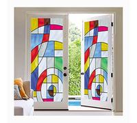 Siunwdiy Film Vitrail Occultant pour Fenêtre Salle de Bain, Intimité Autocollant Opaque Décoratif, 60x180cm (24x70inch)