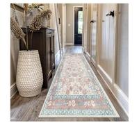 Siunwdiy Lavable en Machine Tapis de Couloir Extra Long 60x250cm Beige Fleur Antidérapant Vintage Microfibre Doux Absorbant Décoratif pour Cuisine Devant Évier Salon Chambre Buanderie