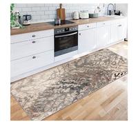 Siunwdiy Marron Tapis de Cuisine Devant evier 1 Mètre,Tapis de Passage Antidérapant Tapis de Couloir Lavable Fin Tapis de Sol Long Tapis de Salon Chambre Cuisine，Motif Feuilles Vintage，50 x 100cm